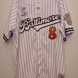 Headgear Baltimore Black Sox Striped Baseball Jersey - Black and White 4XL